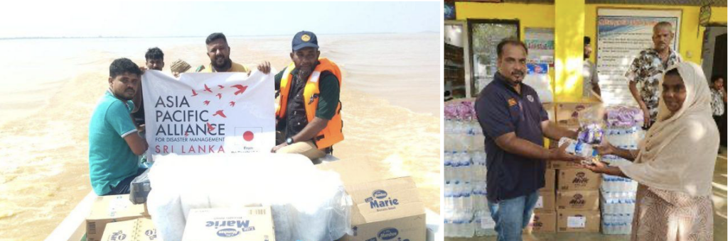 A-PAD SL volunteers travel by boat to deliver relief in Mutur. Photo: APAD