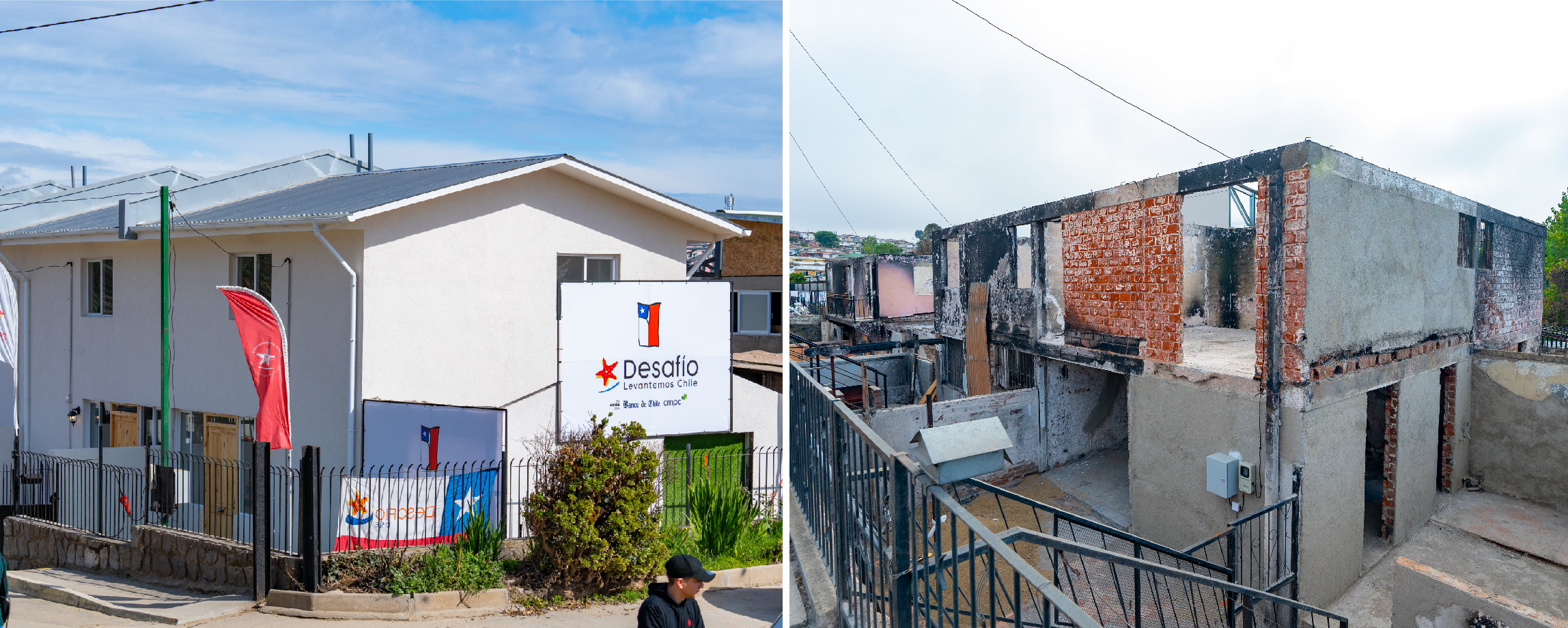 One of the houses in "Canal Beagle", Viña del Mar, after the fire and once it was reconstructed by Desafío Levantemos Chile. Photo: Desafío Levantemos Chile