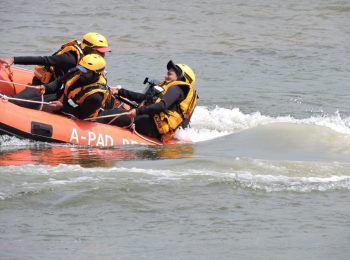 Michelle was one of the first women to participate in swift water rescue training in Sri Lanka. The initiative has continued to push gender norms in the country, encouraging more women to participate over the years. Photo: A-PAD SL